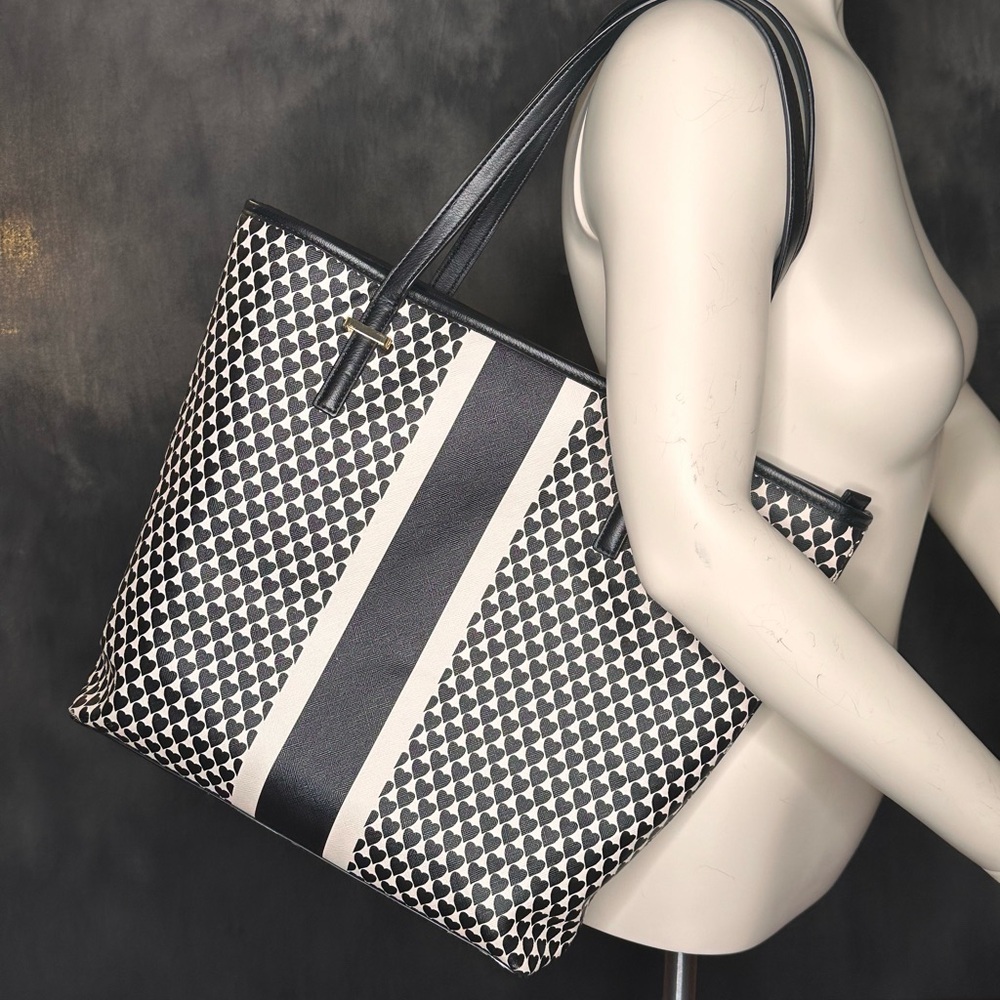 Talbots Hearts and Stripe Tote Bag